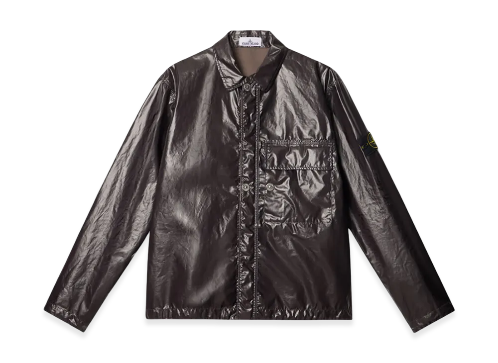 Stone Island 1200001 Mussola Gommata-TC Comfort Fit Water and Wind Resistant Shirt Jacket - 25SS "Charcoal Grey"