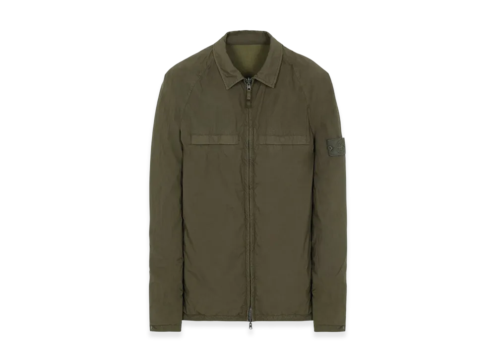 Stone Island 119F4 Ghost Piece Stretch Cotton Reversible Overshirt - 21SS "Military Green"
