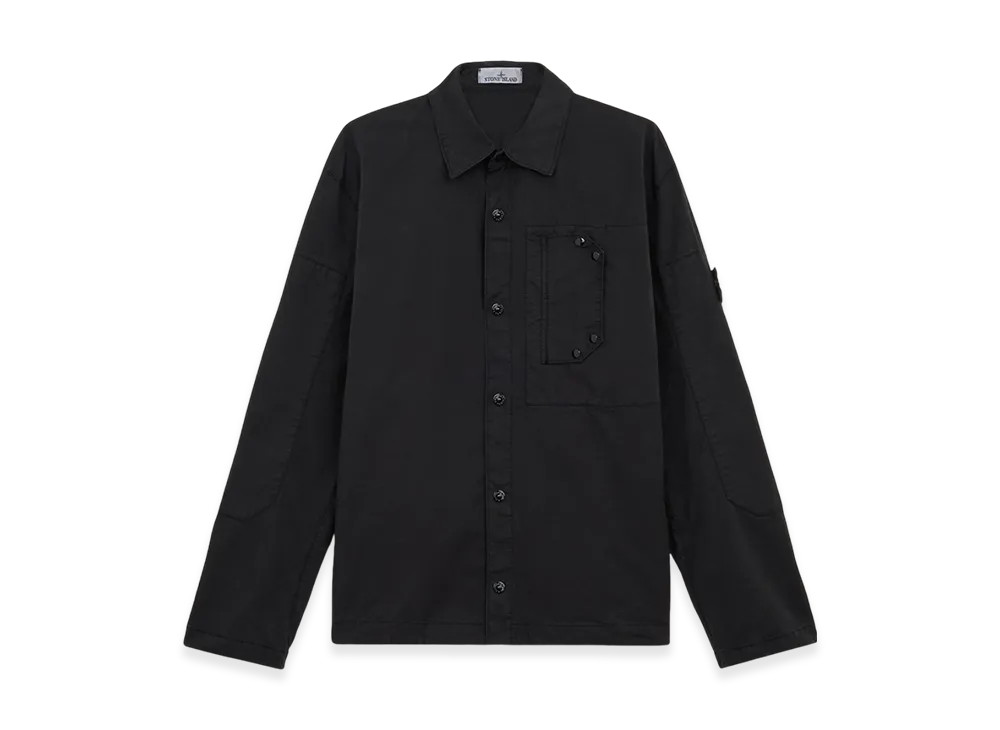 Stone Island 11910 Supima Cotton Twill Stretch TC Overshirt with Snap Fastening - 24FW "Black"