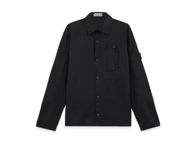 Stone Island 11910 Supima Cotton Twill Stretch TC Overshirt with Snap Fastening - 24FW "Black"