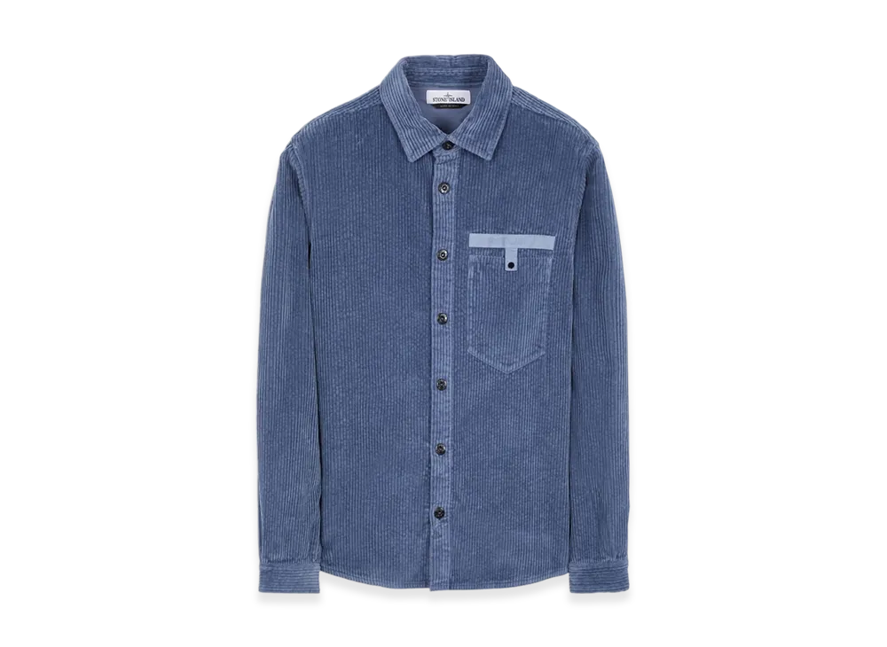 Stone Island 11811 Cotton Corduroy 400 Shirt - 22FW "Avio Blue"