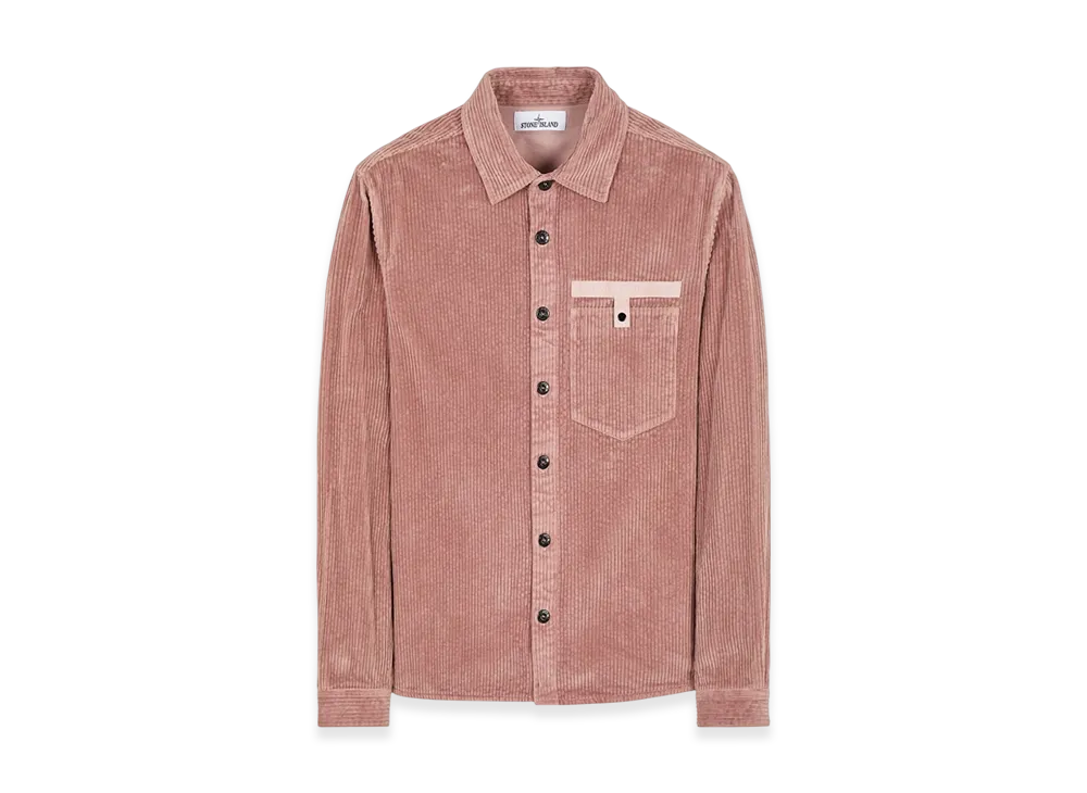 Stone Island 11811 Cotton Corduroy 400 Shirt - 22FW "Rose Pink"