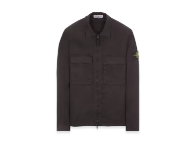 Stone Island 11710 Garment Dyed Stretch Cotton Gabardine Overshirt - 22FW "Black"