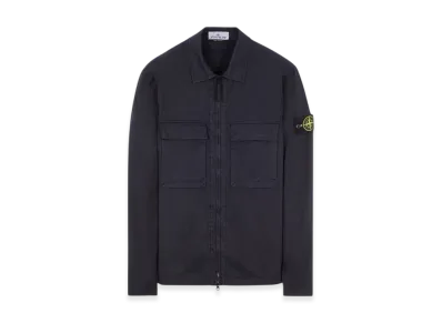 Stone Island 11710 Garment Dyed Stretch Cotton Gabardine Overshirt - 22FW "Navy Blue"