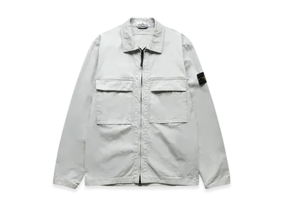 Stone Island 11710 Garment Dyed Stretch Cotton Gabardine Overshirt- 22FW "Light Grey"