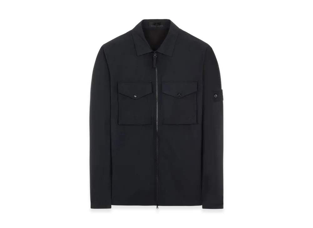 Stone Island 116F1 Ghost Piece O-Ventile Cotton Overshirt - 22FW "Black"
