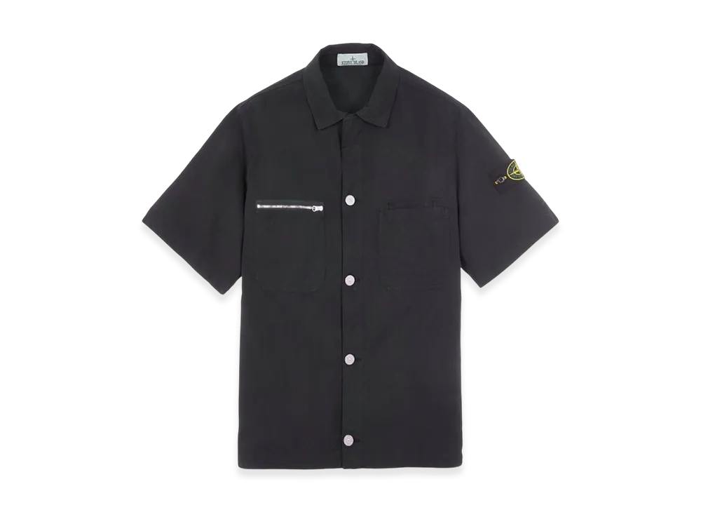 Stone Island 11429 Patch Chest Pockets Short Sleeve Overshirt - 23SS "Navy"