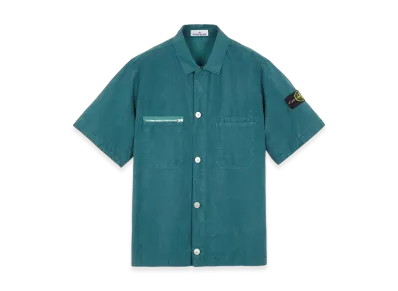 Stone Island 11429 Patch Chest Pockets Short Sleeve Overshirt - 23SS "Bottle Green"