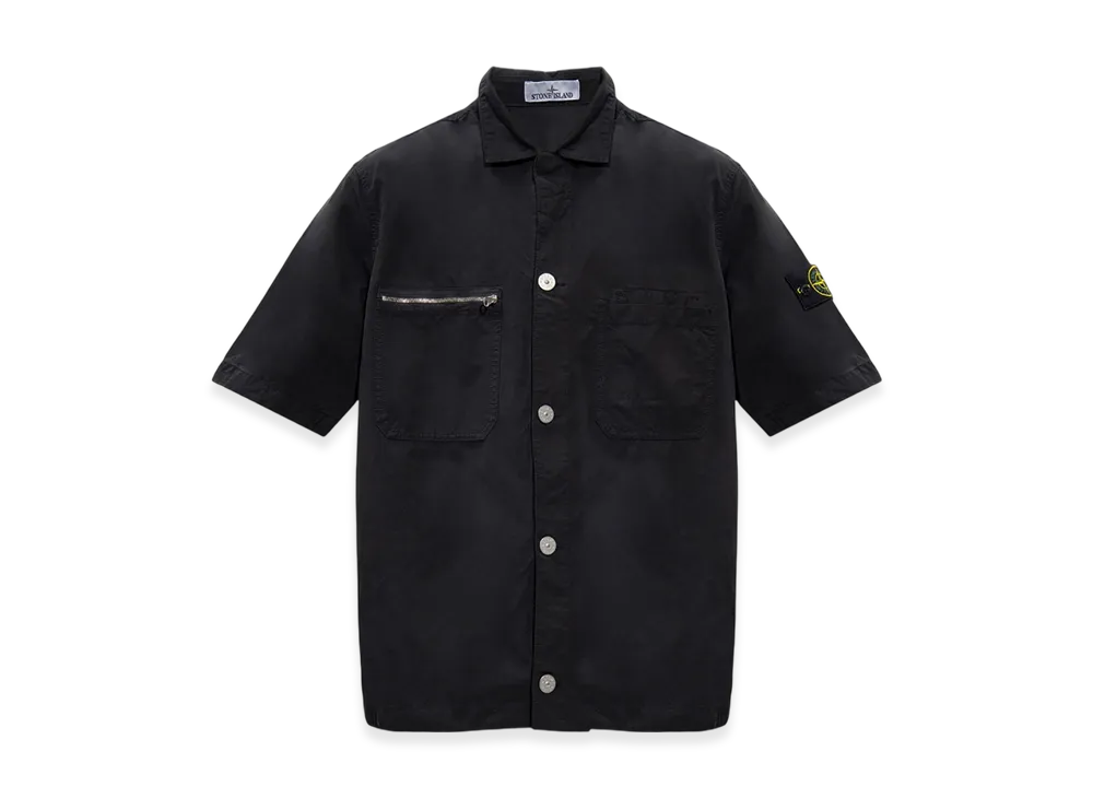 Stone Island 11429 Patch Chest Pockets Short Sleeve Overshirt - 23SS "Black"