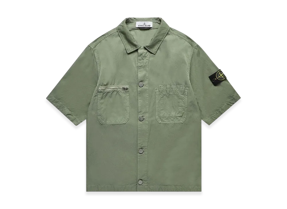 Stone Island 11429 Patch Chest Pockets Short Sleeve Overshirt - 23SS "Sage Green"