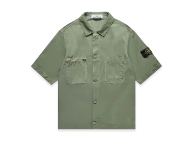 Stone Island 11429 Patch Chest Pockets Short Sleeve Overshirt - 23SS "Sage Green"
