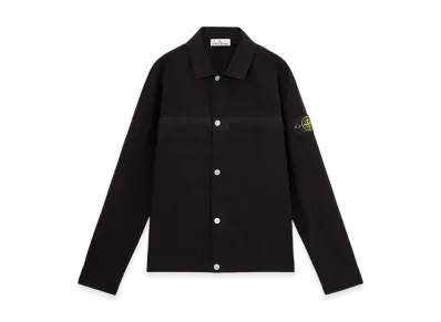 Stone Island 11412 Cotton Ripstop Overshirt with Button Fastening - 24FW "Black"