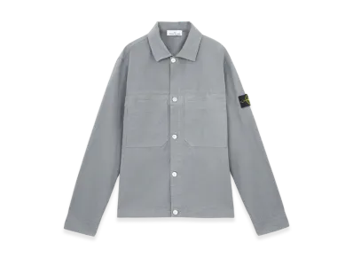 Stone Island 11412 Cotton Ripstop Overshirt with Button Fastening - 24FW "Green Grey"