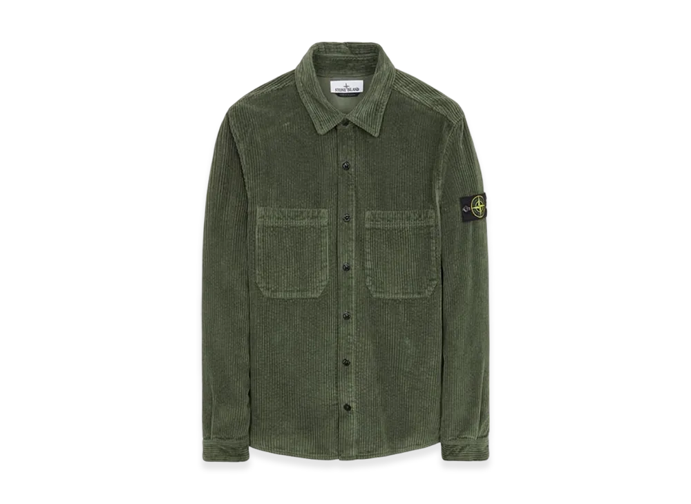 Stone Island 11311 11 Corduroy 400 TC Overshirt - 23FW "Olive Green"
