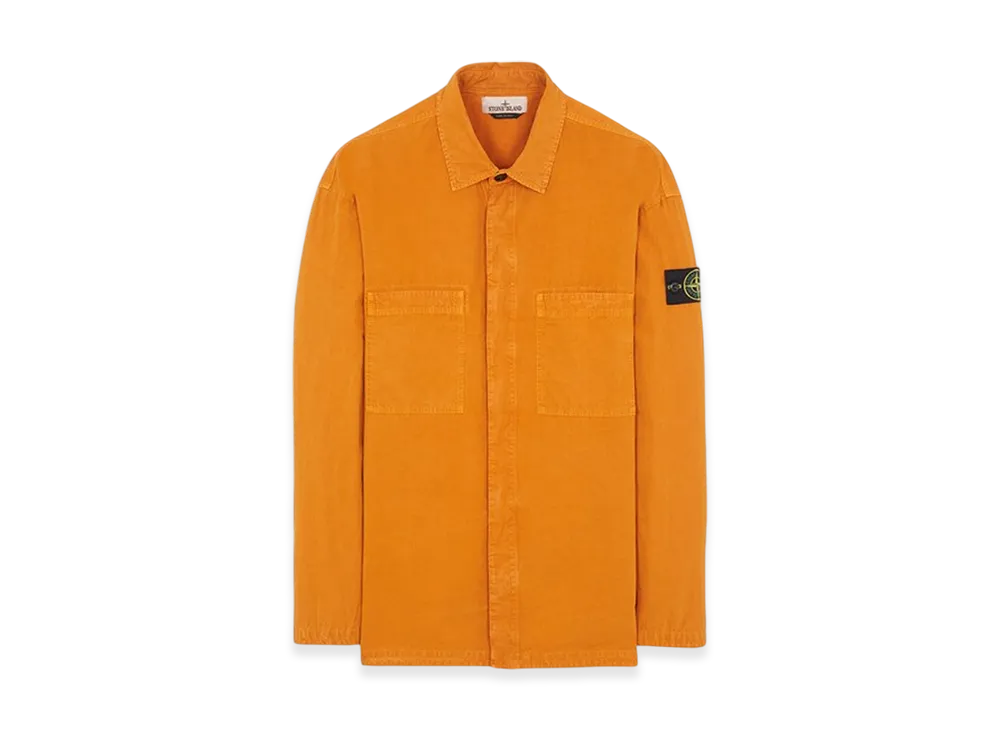 Stone Island 112Wn Brushed Cotton Canvas Garment Dyed Overshirt - 23FW "Rust"