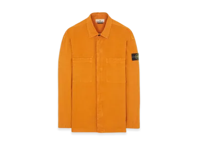 Stone Island 112Wn Brushed Cotton Canvas Garment Dyed Overshirt - 23FW "Rust"