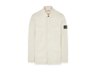 Stone Island 112Wn Brushed Cotton Canvas Garment Dyed Overshirt - 23FW "Stucco"