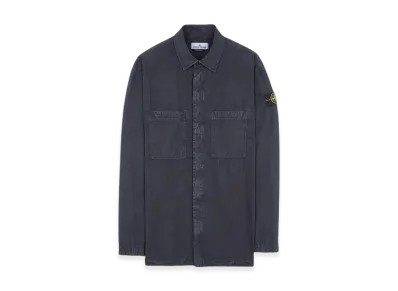 Stone Island 112Wn Brushed Cotton Canvas Garment Dyed Overshirt - 23FW "Navy Blue"