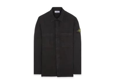 Stone Island 112WN Brushed Cotton Canvas Garment Dyed Overshirt - 23FW "Black"