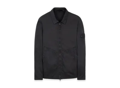 Stone Island 112F2 Ghost Piece Stretch Cotton Lyocell Satin Overshirt - 22SS "Black"