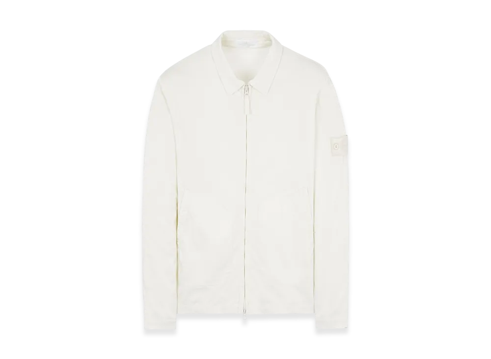 Stone Island 112F2 Ghost Piece Stretch Cotton Lyocell Satin Overshirt - 22SS "Off White"