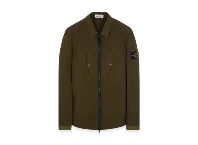 Stone Island 11112 Heavy Duty Cotton Ripstop Garment Dyed Overshirt - 23FW "Olive Green"
