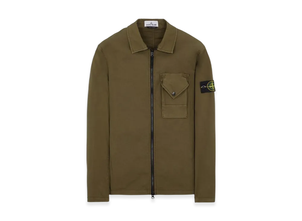 Stone Island 11010 Stretch Cotton Gabardine Overshirt - 23FW "Olive Green"
