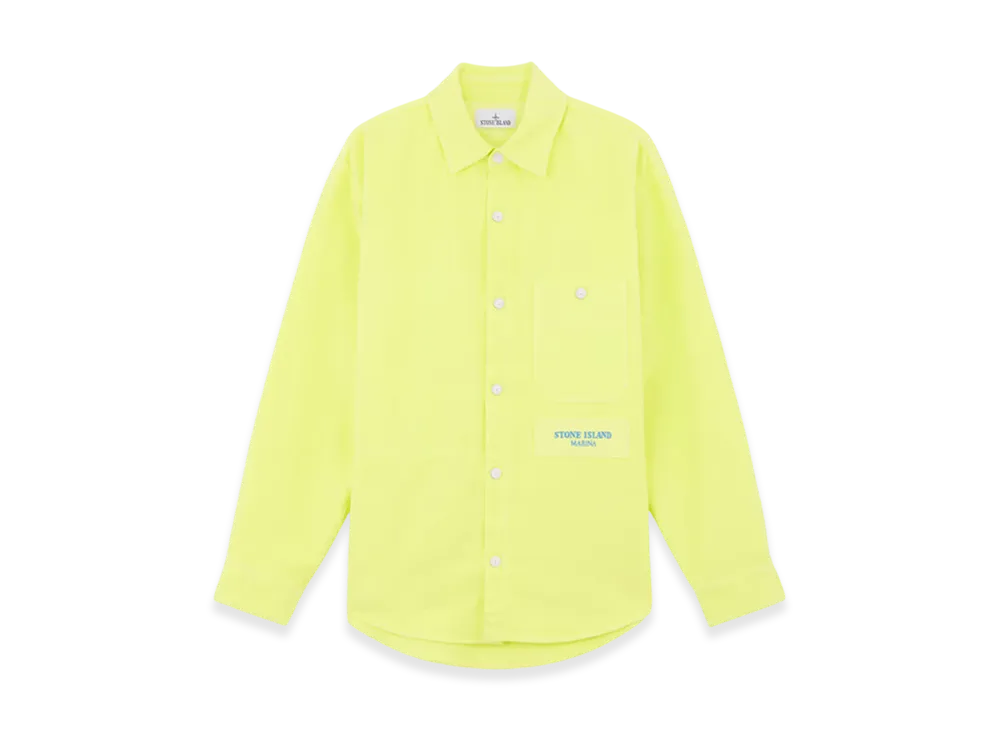 Stone Island 109X6 Marina Cotton Moleskin Relaxed Fit Overshirt with Snaps - 24FW "Yellow"
