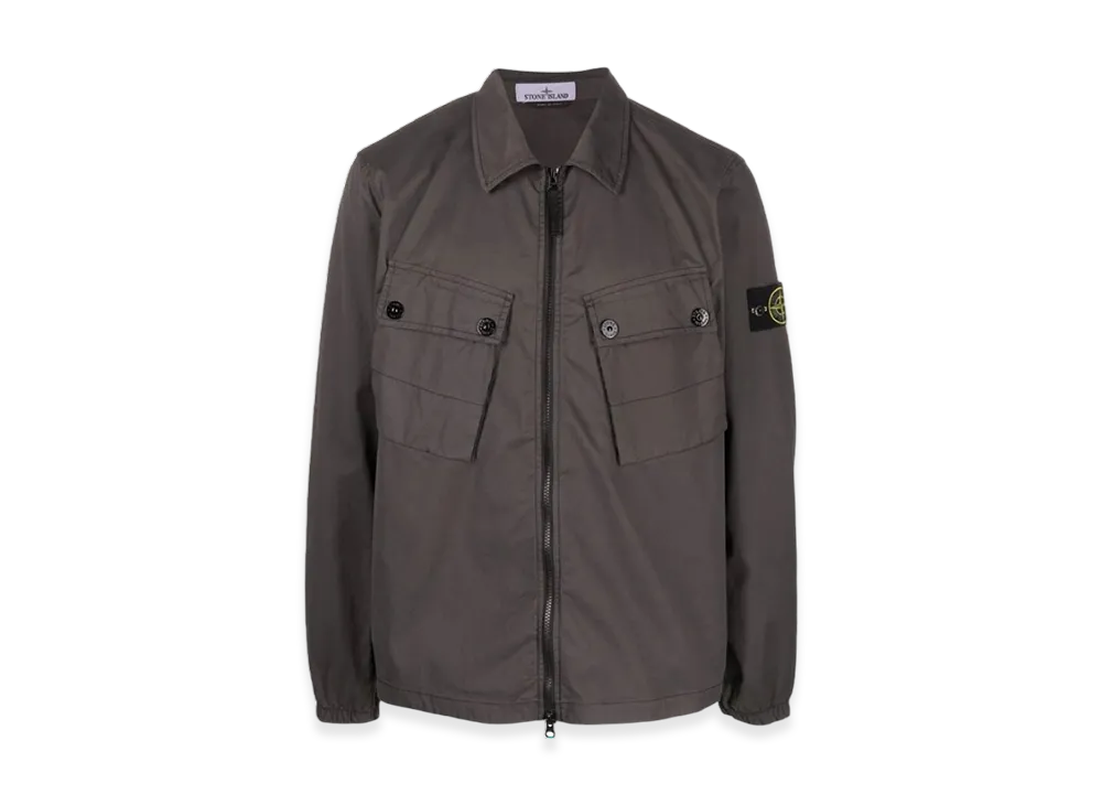 Stone Island 10910 Stretch Cotton Gabardine Garment Dyed Overshirt - 22FW "Dark Grey"