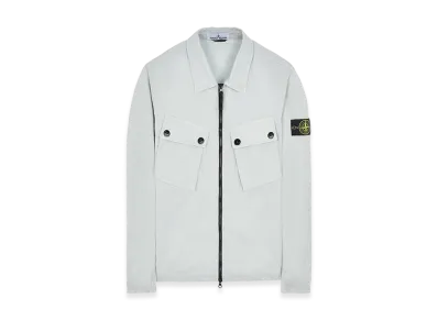 Stone Island 10910 Stretch Cotton Gabardine Garment Dyed Overshirt - 22FW "Light Grey"