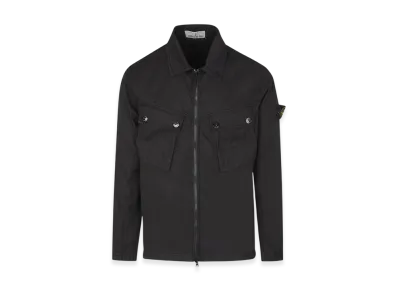 Stone Island 10910 Stretch Cotton Gabardine Garment Dyed Overshirt - 22FW "Black"