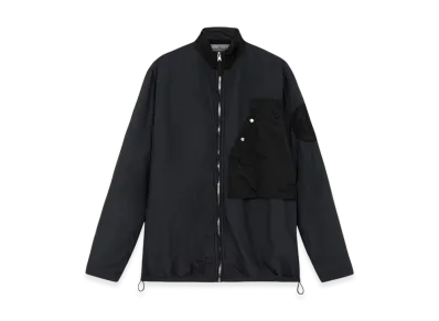 Stone Island 108M4 Brushed Nylon Overshirt with Zipper Fastening - 24FW "Black"