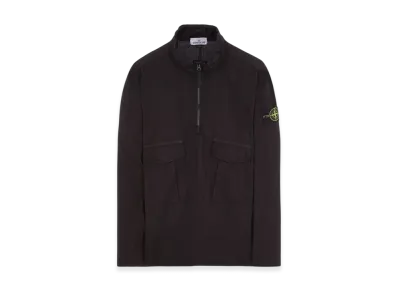 Stone Island 10705 Light Cotton Canvas Garment Dyed Half Zipper Anorak - 23SS "Black"