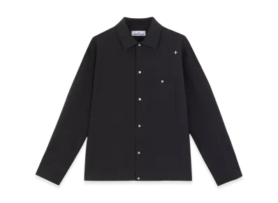 Stone Island 105G6 Bi-Stretch Wool Nylon Oxford Stone Island Stellina Overshirt with Pocket and Snaps - 24FW "Marine Blue"