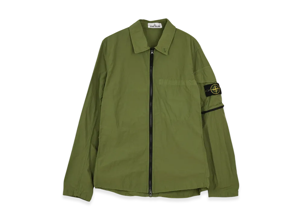Stone Island 10502 Naslan Light Garment Dyed Overshirt - 22SS "Olive Green"
