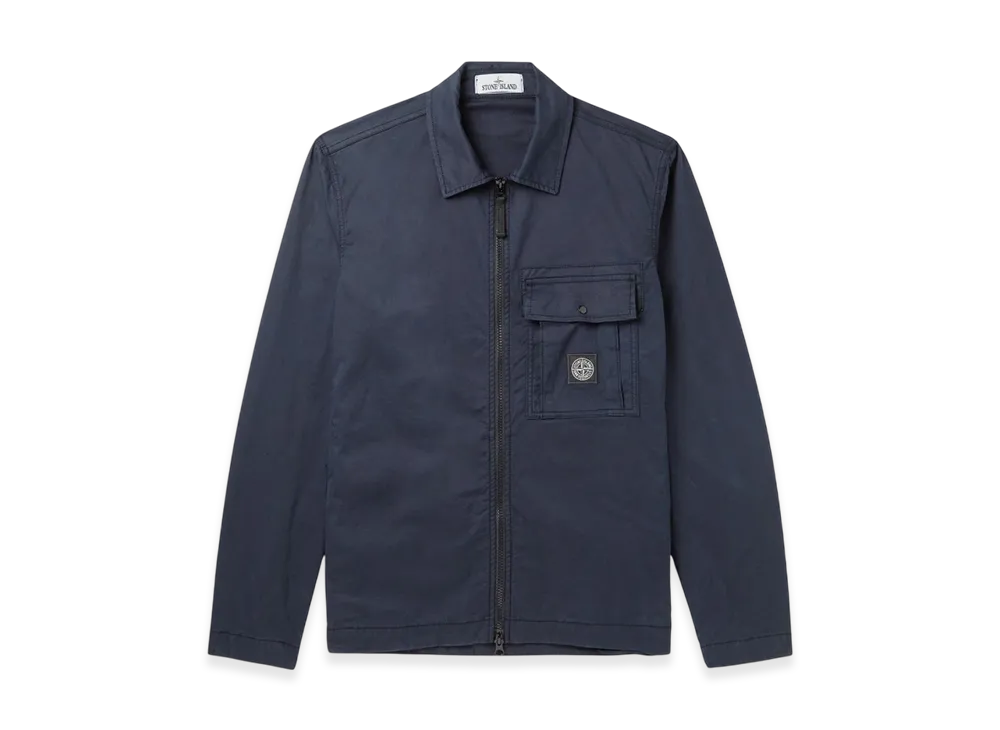 Stone Island 10419 Supima Cotton Twill Stretch-TC Overshirt - 22SS "Navy Blue"