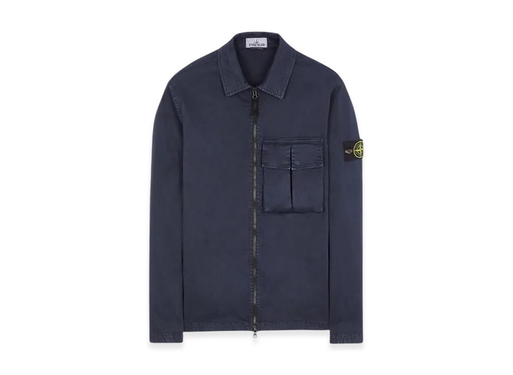 Stone Island 10304 Garment Dyed Stretch Cotton Overshirt - 23SS "Navy Blue"