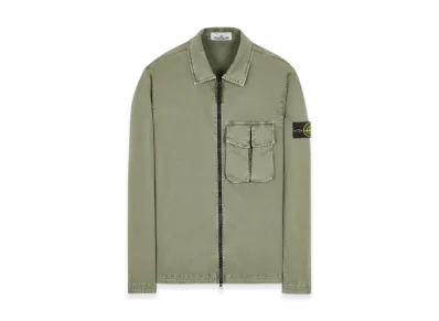 Stone Island 10304 Garment Dyed Stretch Cotton Overshirt - 23SS "Sage Green"