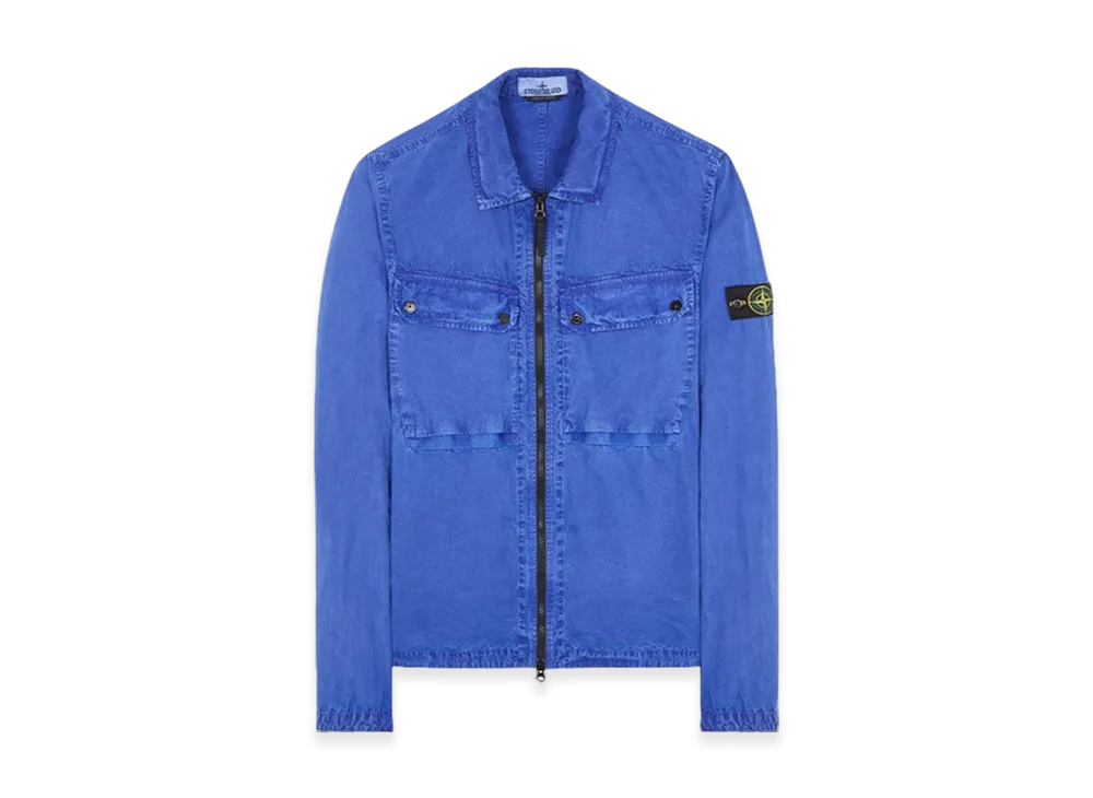 Stone Island 102WN Brushed Organic Cotton Overshirt - 23FW "Ultramarine Blue"