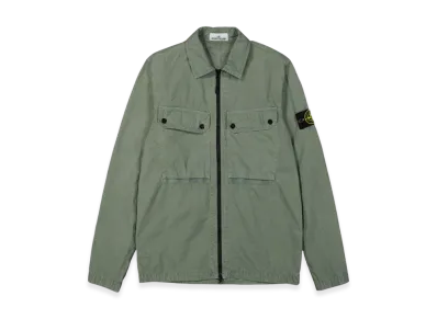 Stone Island 102WN Brushed Organic Cotton Overshirt - 23FW "Sage Green"