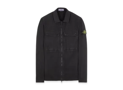 Stone Island 102WN Brushed Organic Cotton Overshirt - 23FW "Black"