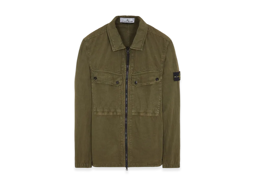 Stone Island 102WN Brushed Organic Cotton Overshirt - 23FW 