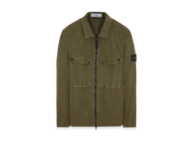 Stone Island 102WN Brushed Organic Cotton Overshirt - 23FW "Olive Green"
