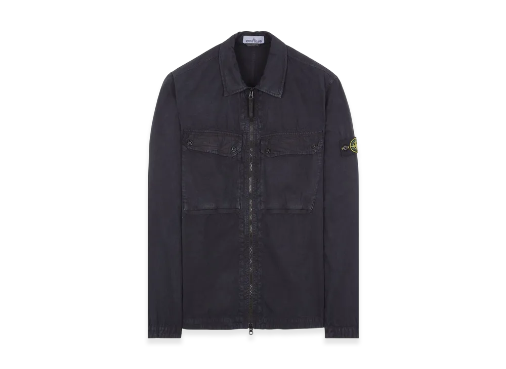Stone Island 102WN Brushed Organic Cotton Overshirt - 23FW "Navy Blue"