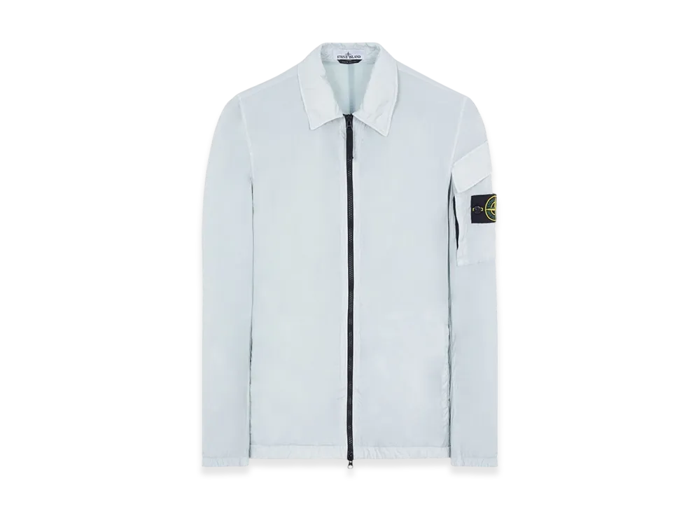 Stone Island 10223 Crinkle Reps Nylon Garment Dyed Overshirt - 22FW "Light Grey"