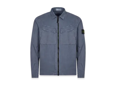 Stone Island 101WN Brushed Cotton Canvas T.CO+OLD Overshirt - 22FW "Avio Blue"