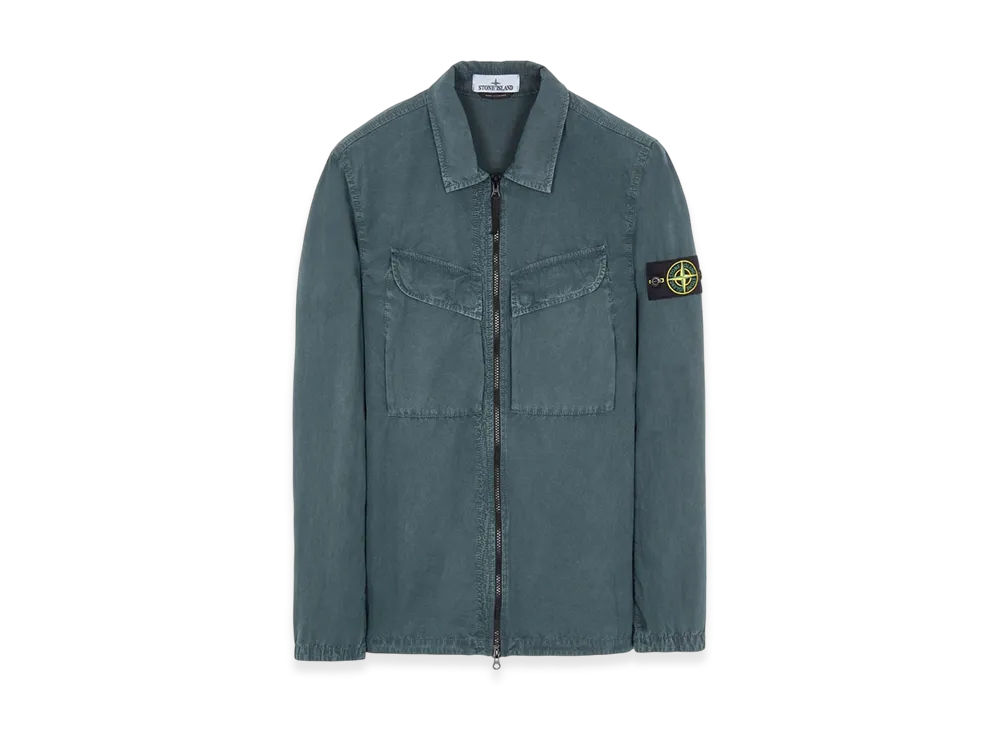 Stone Island 101WN Brushed Cotton Canvas T.CO+OLD Overshirt - 22FW "Petrol"