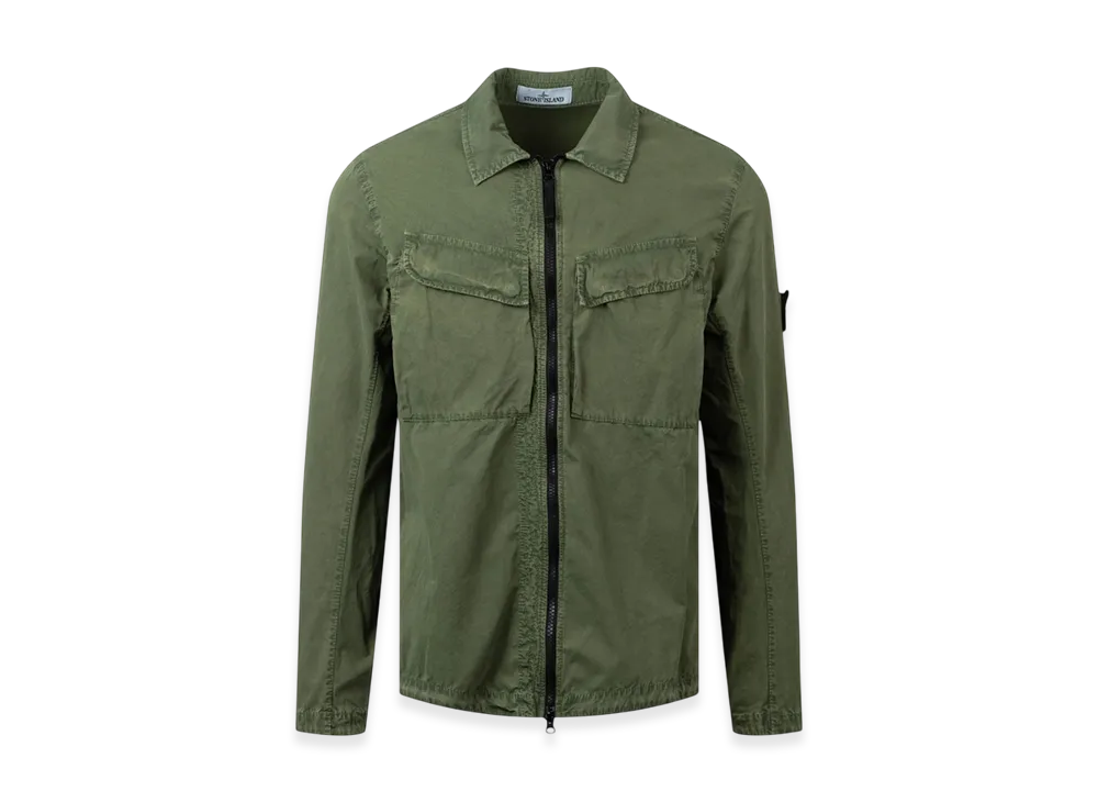 Stone Island 101WN Brushed Cotton Canvas T.CO+OLD Overshirt - 22FW "Olive Green"