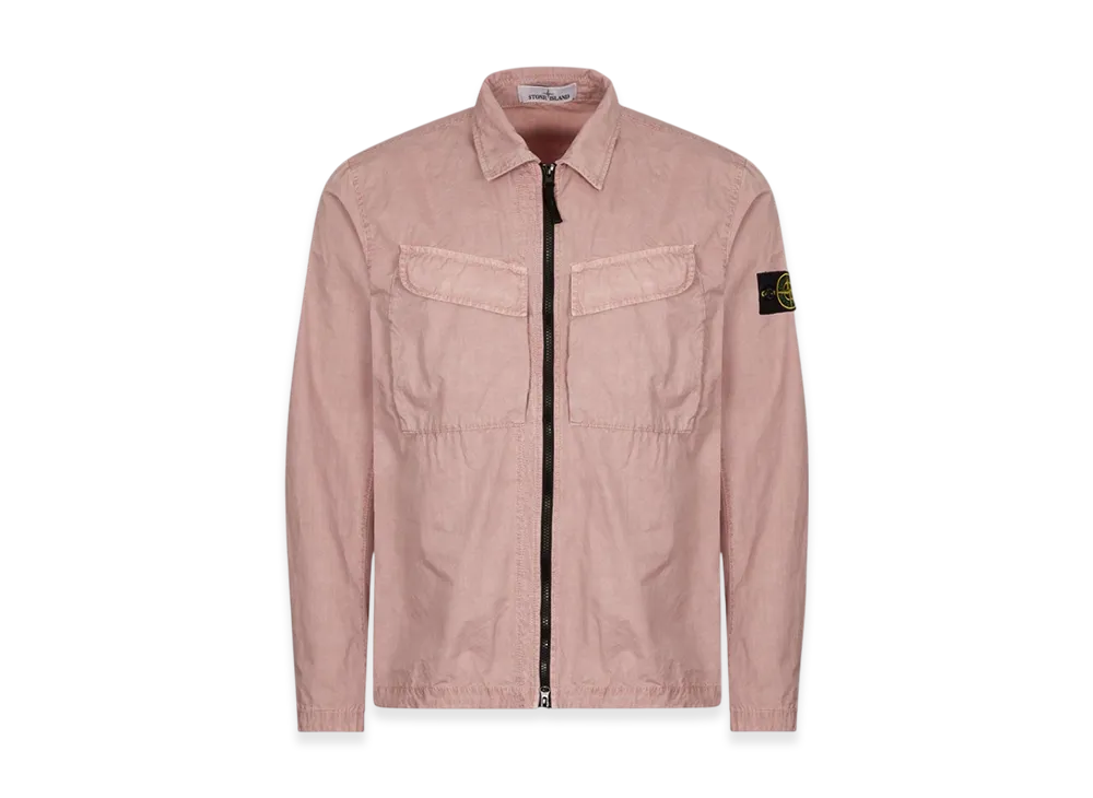 Stone Island 101WN Brushed Cotton Canvas T.CO+OLD Overshirt - 22FW "Rose Quartz"