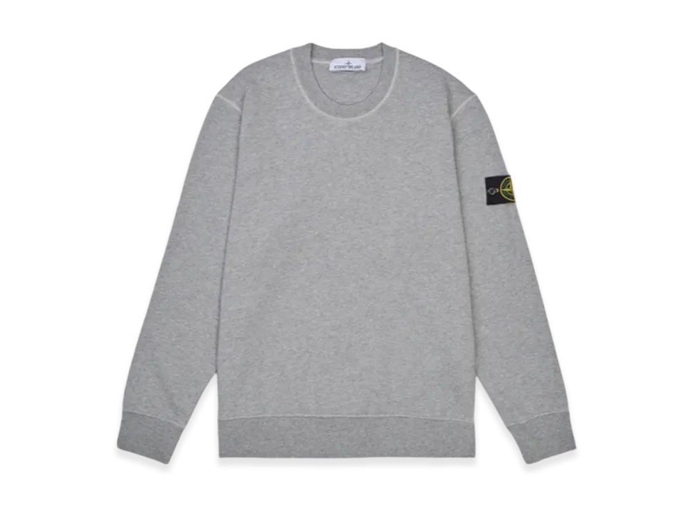 Stone Island 100044 Organic Cotton Fleece Garment Dyed Sweatshirt - 25SS "Grey Melange"